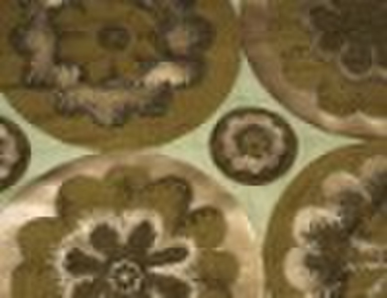 polyester velvet with gold foil print