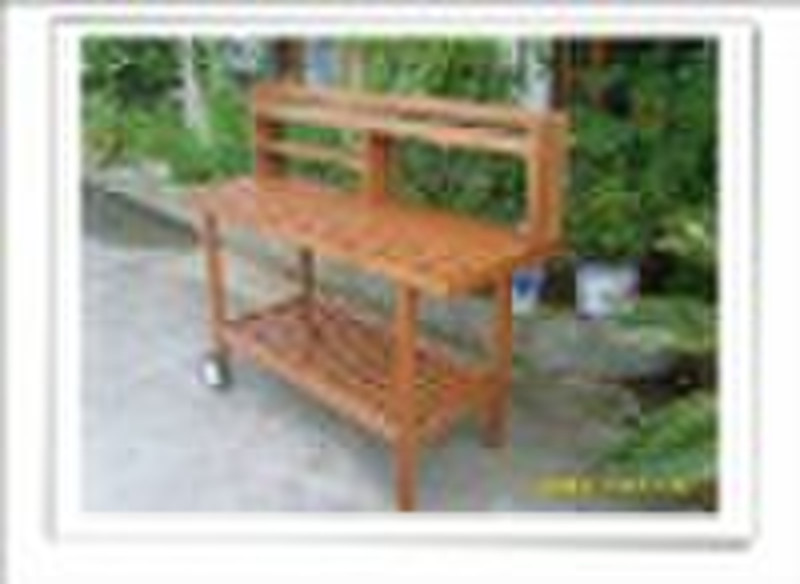 4-ft. Wood Potting Bench With Wheel