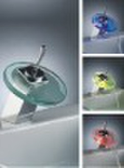 Single hole basin  LED glass faucet