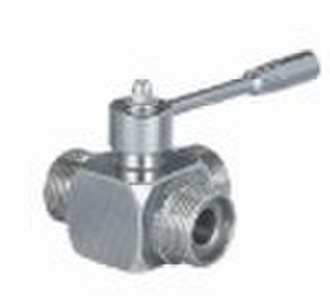 Stainless steel Sanitary Threaded 3-way Ball Valve