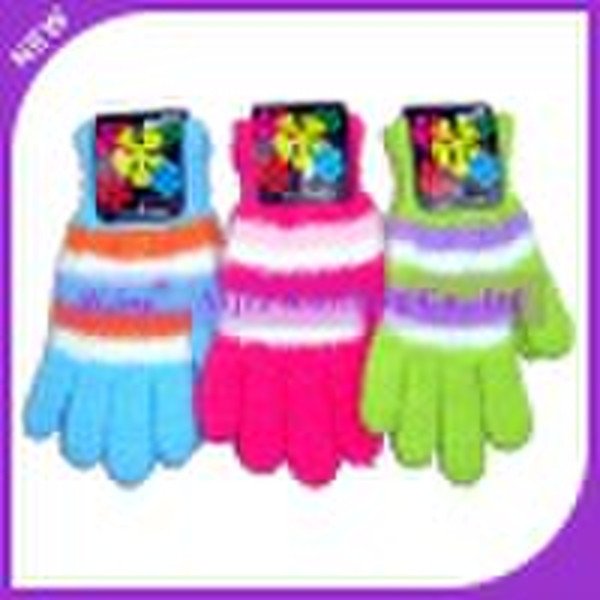 Knitting microfiber stripe fashion gloves