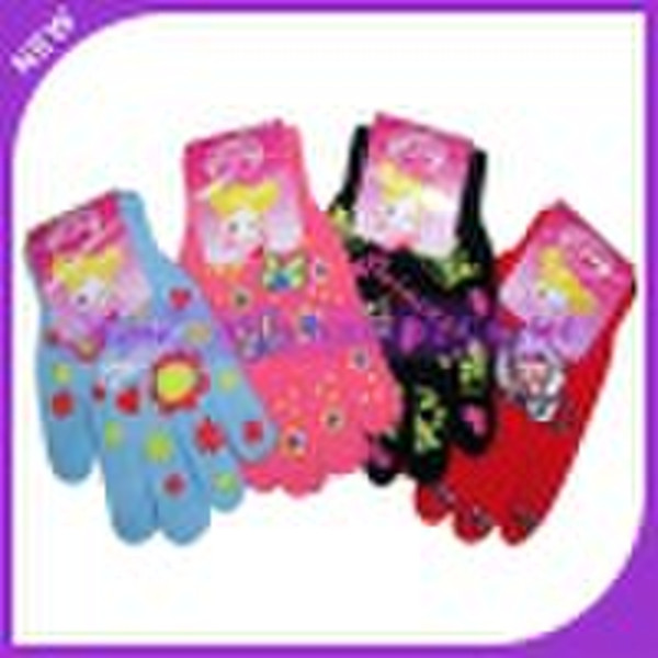 Acrylic offset print fashion gloves