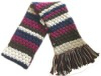 striped knitting scarf