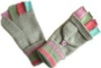 striped knitting glove