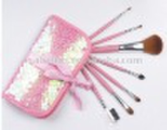 Neue Mini-rosa 7 Stück Kosmetik Pinsel Set