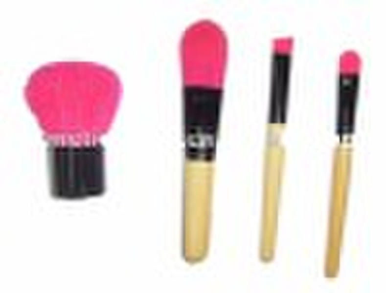 4pcs Mini-Make-up Pinsel-Set (Bambusgriff)