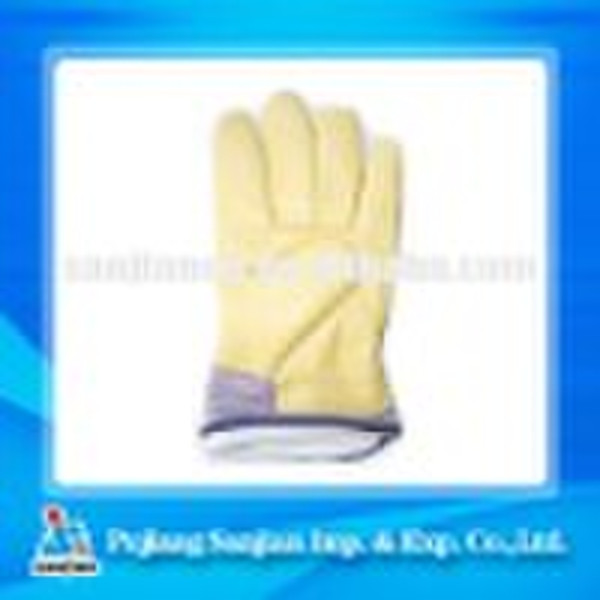 Yellow Leather Driver Gloves