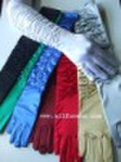 Shiny Satin Long Evening Gloves, Party Glove, Prom