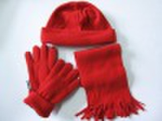 3pcs winter fleece sets ( scarf  hat  glove)