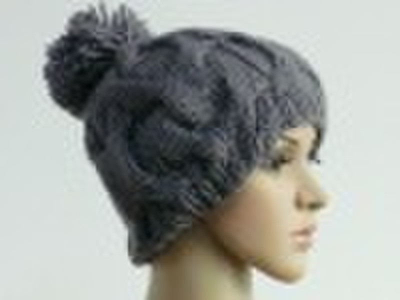 fashion acrylic knitted hat/beanie with lurex