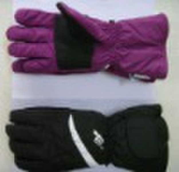 women's  long ski gloves with sure leather coa