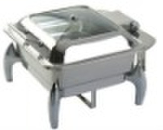 Square translucent chafing dish.