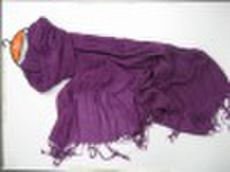 Crinkle Woven Acrylic Scarf with Elastic Effect