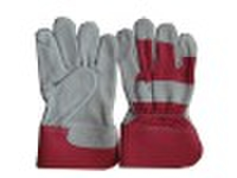 Red industrial gloves