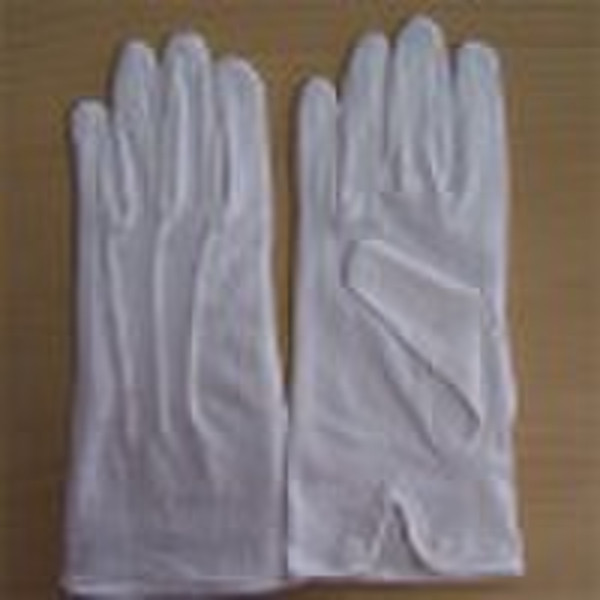 white cotton glove with button; formal glove; marc