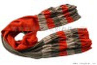 fasion stripe knitted lady's acrylic scarf