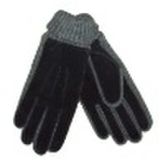 Leather Glove with knit