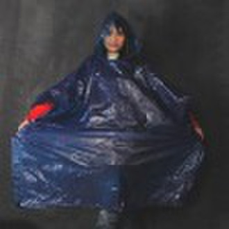 Degradable plastic raincoat with hood/poncho/plast