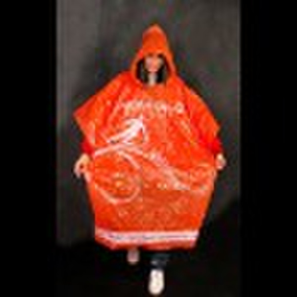 Degradable Poncho with hood/Plastic poncho