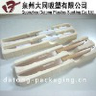 plastic packing flocking tray for tableware