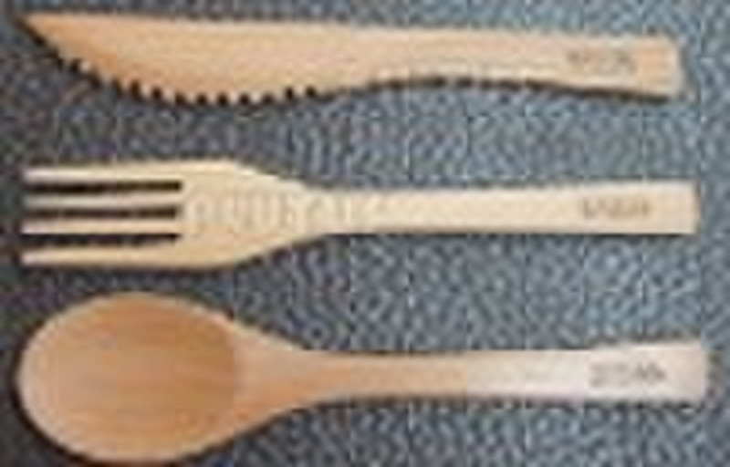 wooden delivery cutlery set