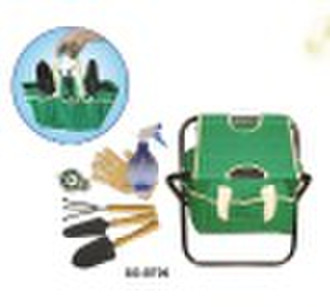 Klappsitz Polyester Tote & 6 Pc Garten-Werkzeug