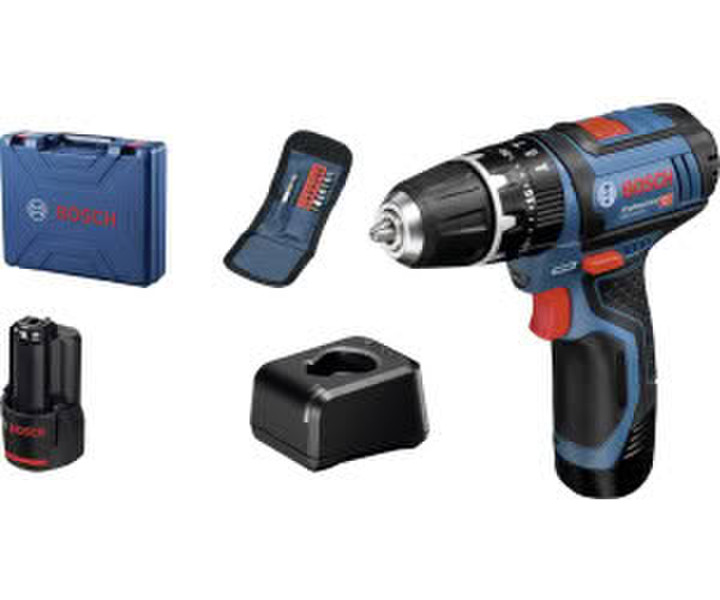 Bosch GSB 12V-15 Professional (2x 2.0 Ah + Ladegerät + Zubehörsatz +Koffer)