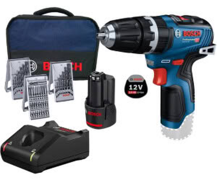 Bosch GSB 12V-35 (1 x 2,0 Ah Akku + Ladegerät inkl. Zubehör-Set im Softbag)