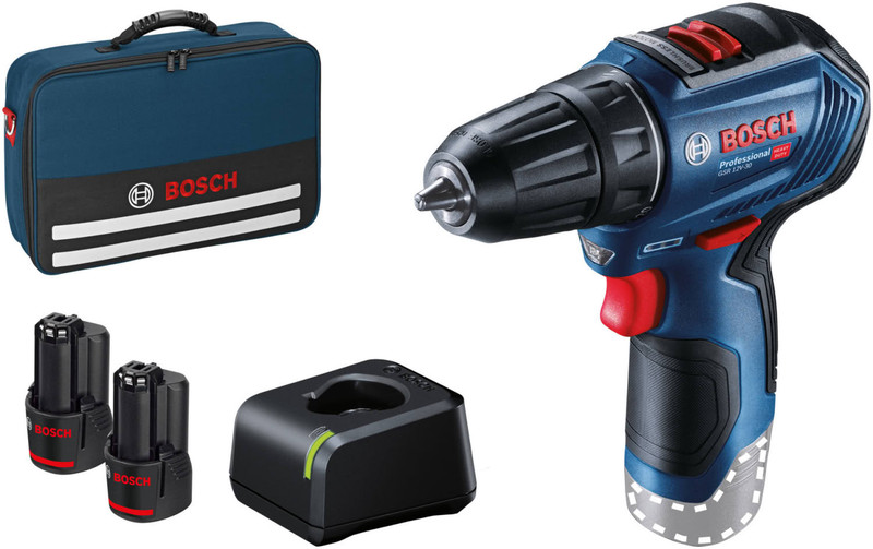 Bosch GSR 12V-30 (2x Akku 2,0 Ah in der Werkzeugtasche)