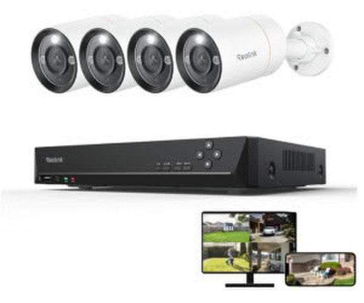 reolink 12MP Set 4 X PoEOutdoor 2TB 8CH NVR Spotlights Personen-/Fahrzeugerkennung (PS6KB01-8)