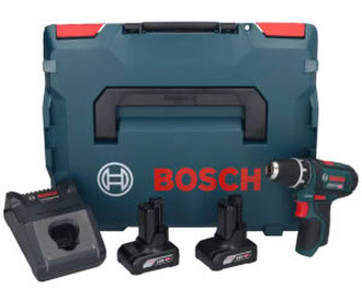 Bosch GSR 12V-15 Professional (2 x 6,0 Ah + Ladegerät + L-Boxx)