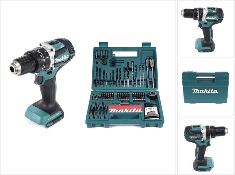 Makita DHP484Z + 100-tlg Bit-Bohrer-Set