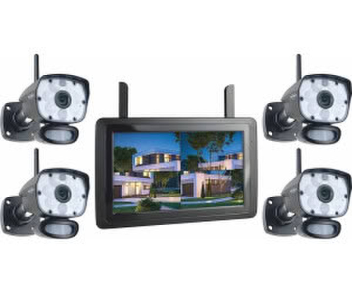 Elro CZ60RIPS Color Night Vision HD ÜberwachungsSet 4 Kamera's 9” Bildschirm und App (CZ60RIPS-4)