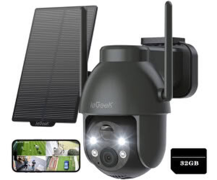 ieGeek 2K HD Solar 360° PTZ 2.4GHzPIR Bewegungsmelder 32GB SD Karte (ZY-C2)