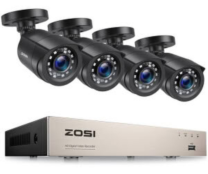 ZOSI CCTV Kabelgebunden Set 8CH 4-in-1 HDMI DVR 4 2.0MP Video System 20M IR Nachtsicht (0612068823301)