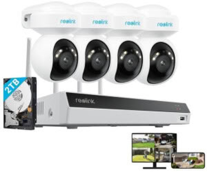 reolink RLK12-800WPT4 4X 4K 8MP WiFi 6 PT & 16CH 2TB HDD WiFi NVR Auto-Tracking Smarte Erkennung Nachtsicht