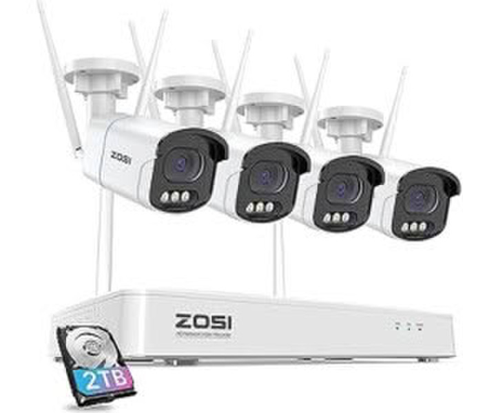 ZOSI 4MP Set 4X WiFiOutdoor Set 8CH 2.5K NVR 2TB Festplatte Personen- und Fahrzeugerkennung Spotlight Warnung (6941709227067)
