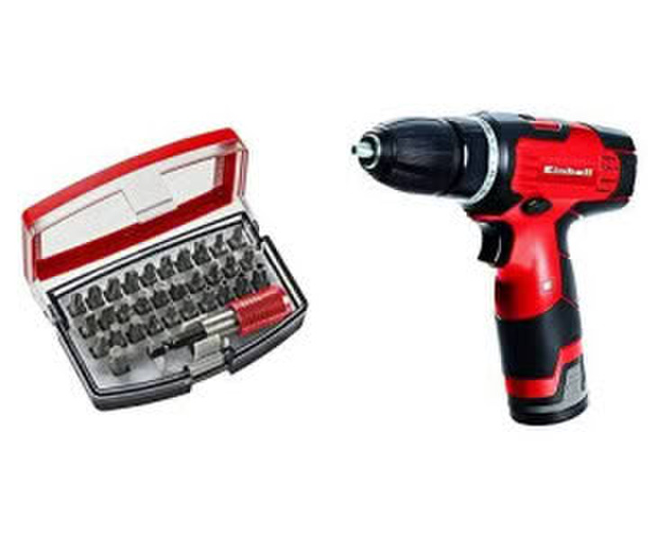 Einhell TH-CD 12-2 Li 2 V 1,3 Ah 2 Gang, 24 Nm + Ladegerät + Koffer) + Bitbox 32-tlg. + Bithalter