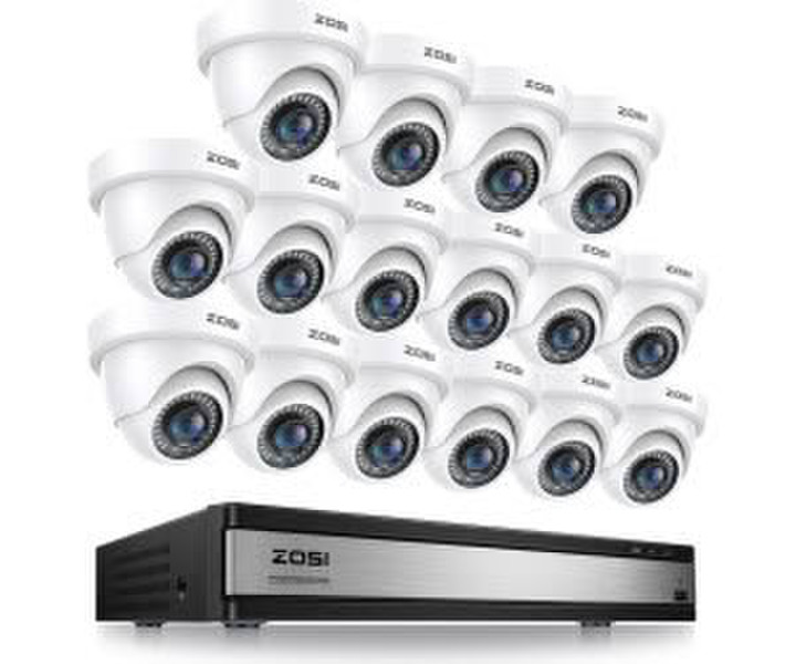 ZOSI 16CH 2TB HDD DVR Set 16X 2MPSystem 24m IR Nachtsicht Bewegung Alarm (6941709224493)