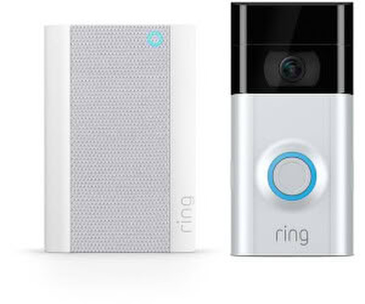 Ring Video Doorbell 2. Generation silber + Glockenspiel