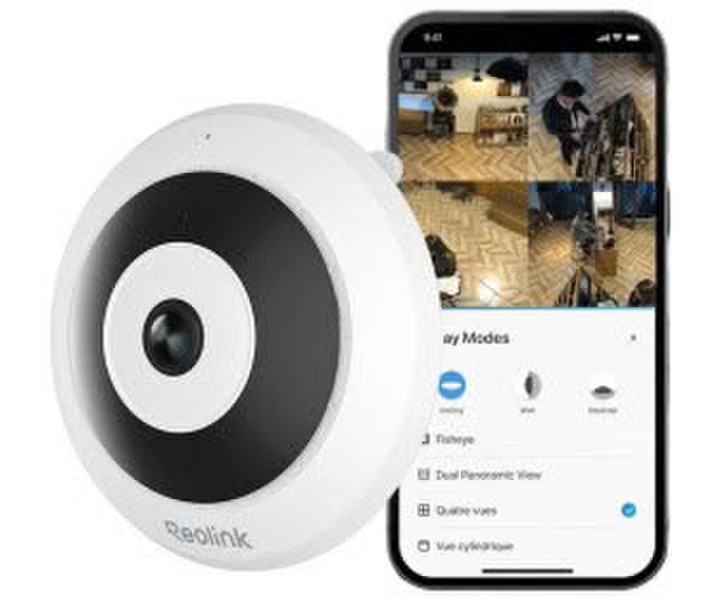 reolink 6MP 360° Panorama PoE Fisheye-Kamera ( Innenbereich 3K ewegungserkennung ersonenerkennung 2-Wege-Audio) weiß