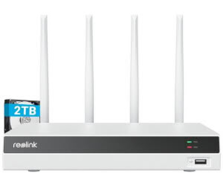 reolink RLN12W Wi-Fi 6 12CH NVR ( Innenbereich 12 Kanäle 5/2 4 GHz i-Fi 6 2TB Festplatte ax16MP Auflösung) Weiß