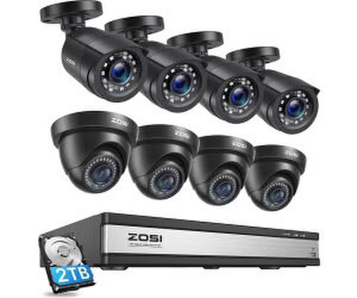 ZOSI Set 8CH 1TB 5MP Lite DVR 8x HD Kameras H265 (16FK-106X419B4S-20-EU)