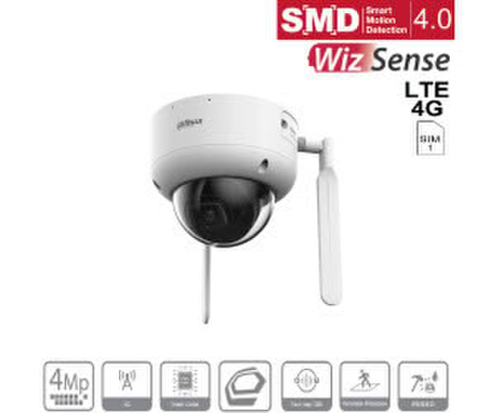 Dahua IPC-HDBW3441DR1P-AST-4G-NL668EAU-0280B 4MP IR fixfokal WizSense 4G Dome IP