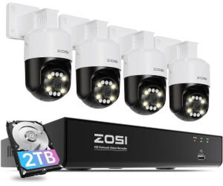 ZOSI PoE Set 4K NVR Schwenkbar (Pan Tilt Dome PoE BewakingsSet)