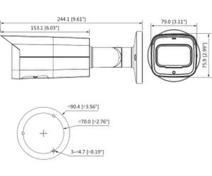 Dahua CCTV 5MP IR Fixed-focal Bullet WizMind DH-IPC-HFW5541TP-AS-PV-0280B Weiss