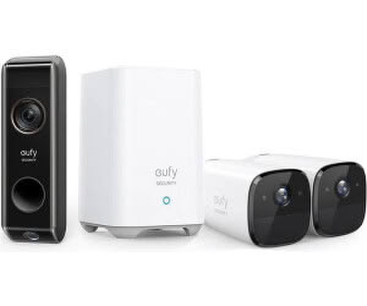 Eufy EUPHY 4 in 1 EUPHY2 Pro Homebase 2 und Dual DoorBells Bundle Nightvist2K Sicherheit Netzwerkkamera