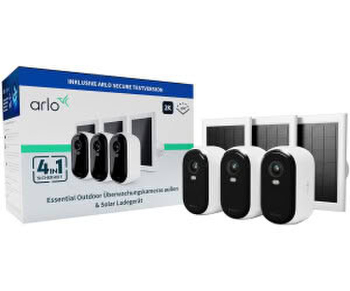 Arlo Essential 22K Outdoor Kamera-Set Solarpanel 3er Set weiß (VMK3350-100EUS)