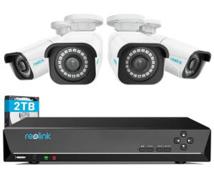 reolink 4K Set RLK8-800B4-A (8CH 2TB HDD NVR 4X PoE ersonener- & Fahrzeugerkennung) Weiß