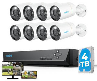 reolink 12MP Set Outdoor 8X 12MP PoE Bullet + 16CH 4TB hdd nvr Personen-/Fahrzeugerkennung 30m Nachtsicht 24/7 Schutz (PS6KB01-16)